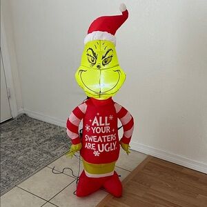 Inflatable Grinch Christmas Decoration 4 ft tall